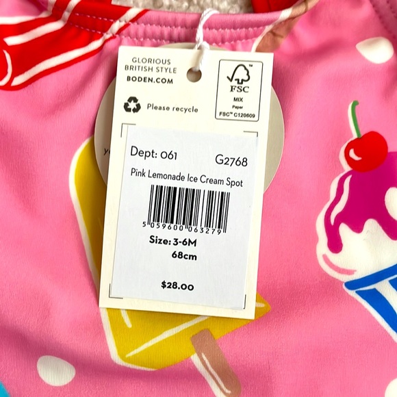 🏖️Host Pick🏖️ Mini Boden NWT baby girl sz 3-6 month swimsuit bundle (2 suits) - Picture 8 of 9
